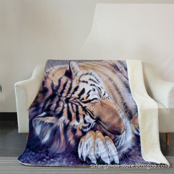 MOQ 100 OEM custom 3D digital print flannel blanket